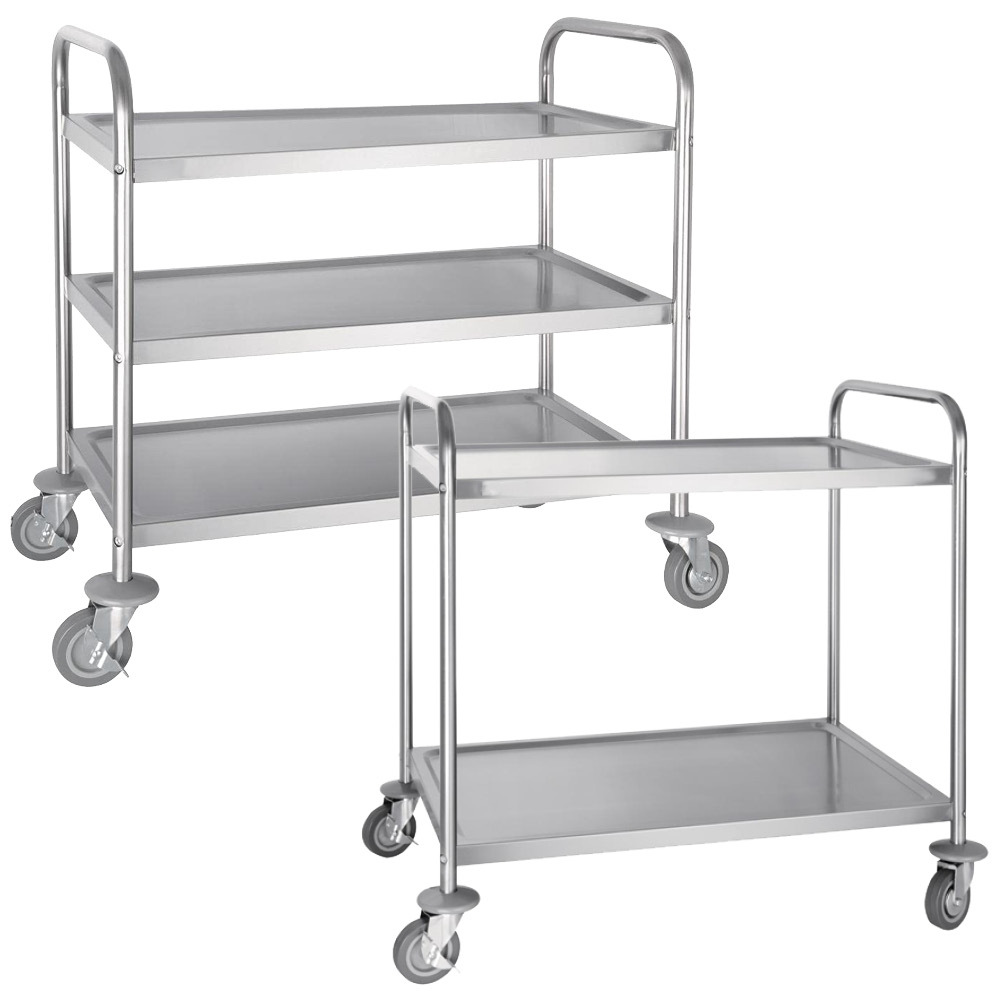 Stainless Steel 3-Tier Utility Trolley